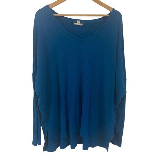 Time & Tru XXL long sleeve blue ridged sweater - Picture 1 of 6